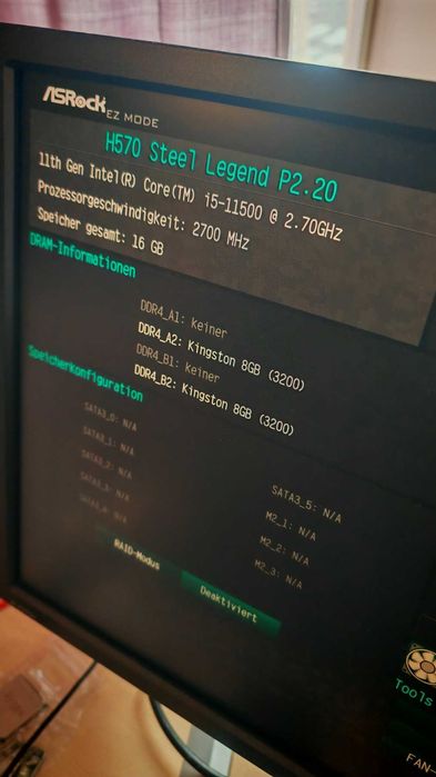 ASRock H570 Steel Legend + Intel I5-11500, 6 cores + 16GB РАМ