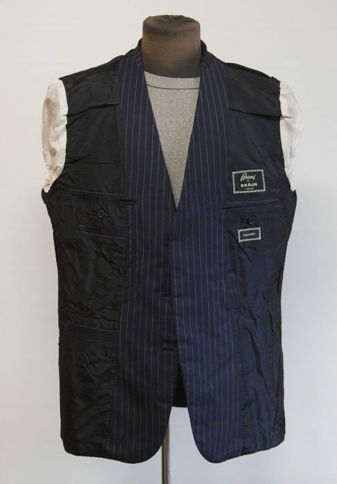 Sacou Brioni Nomentano Super 160's bleumarin cu dungi marime 53