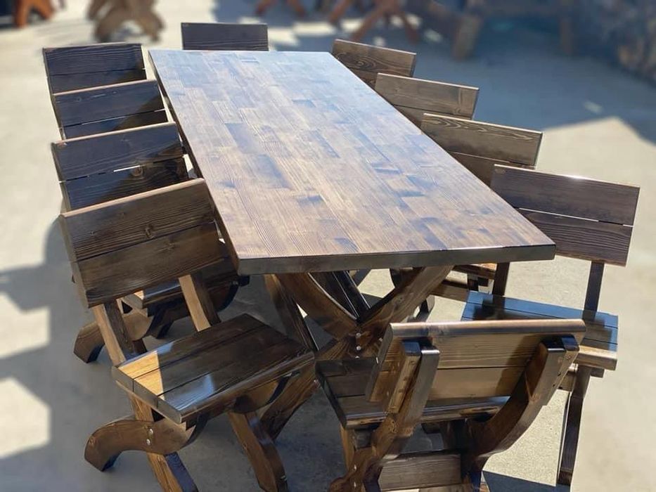 Set mobilier( masa,banca,scaun) foisor, terasa, filigorie