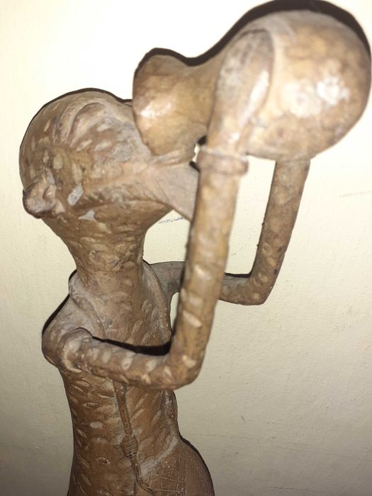 Statuetă africană antropomorfă, 46 cm, bronz masiv,  2,7 kg, Burkina Faso