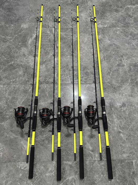 SET 4 Lansete Feeder BOLENTINO PLUS  + 4 Mulinete RIVER MONSTER LA5000