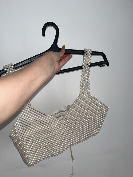 корсет ручной работы из жемчужных бусин