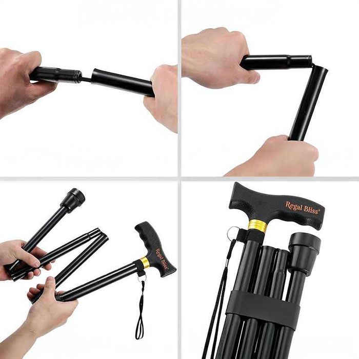 Сгъваем бастун с ортопедична опора, лесно регулируем, опора до 113 кг