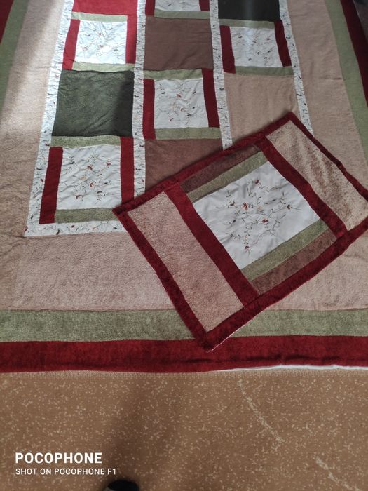 Покрывало с подкладом и 1 наволочка для подушки 50х70