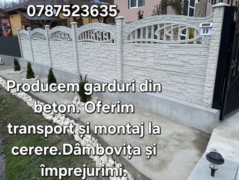 Gard din plăci de beton