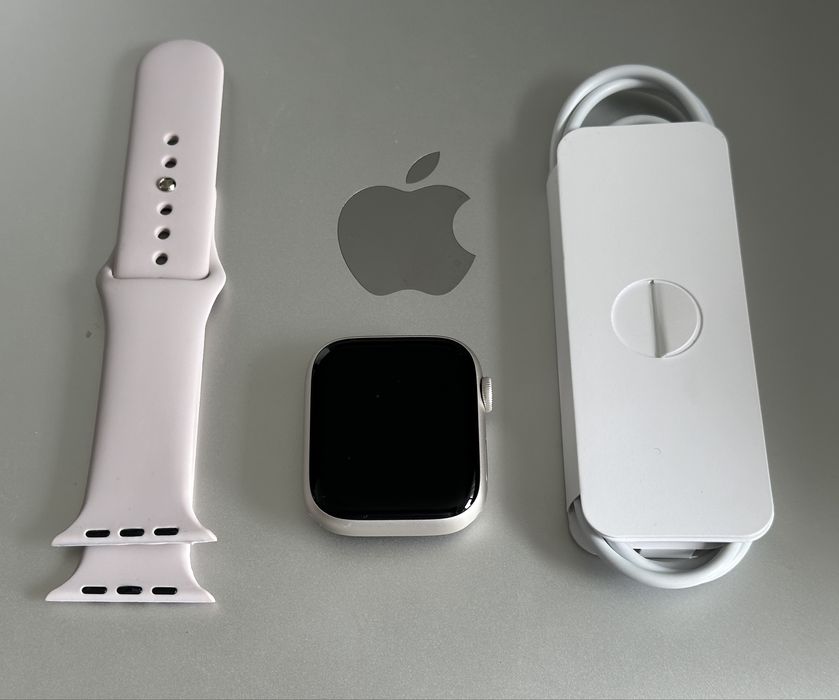 Apple Watch Seria 7 45mm GPS Cellular LTe Silver Ceramic / Impecabil