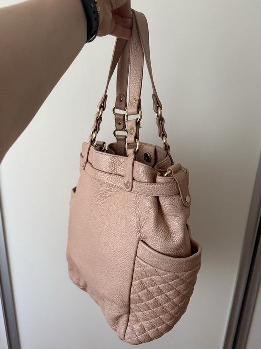 Geanta Musette piele (colectie Cristhelen B) roz pal