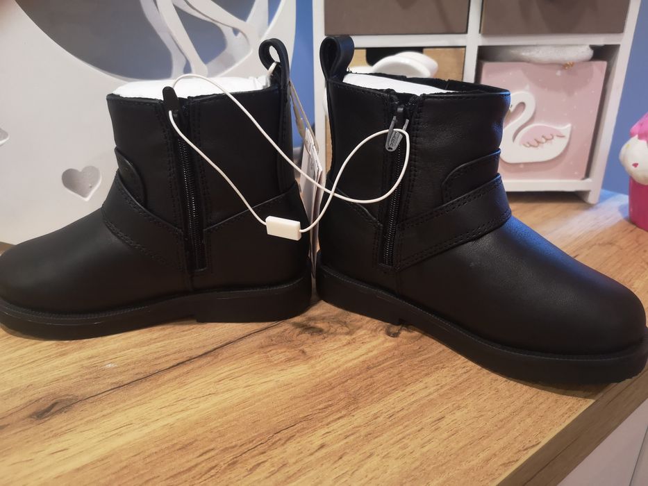 Детски черни боти Зара Zara естествена кожа