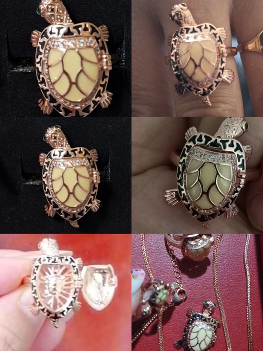 Набор  Черепашки  сплав покрытие серебро 925 проба.