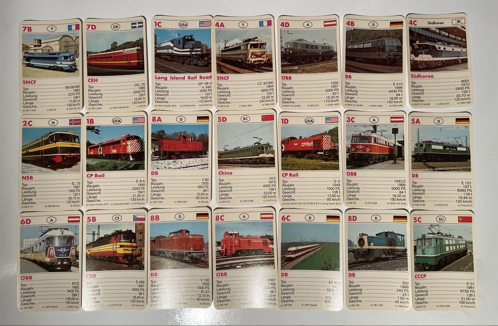 Colecție peste 300 de cartonașe cu locomotive