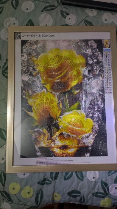 Алмазная картина со стразами 5D. 4шт