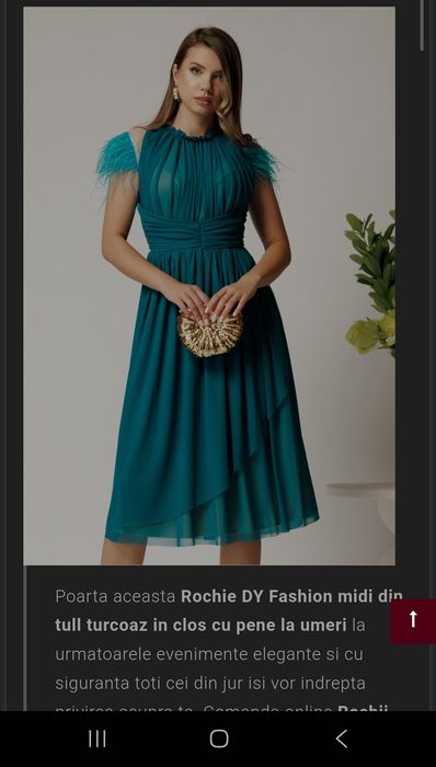 Rochie turcoaz din voal ,marimea 4xl(48)