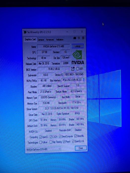 Videokarta GTX480 1.5gb