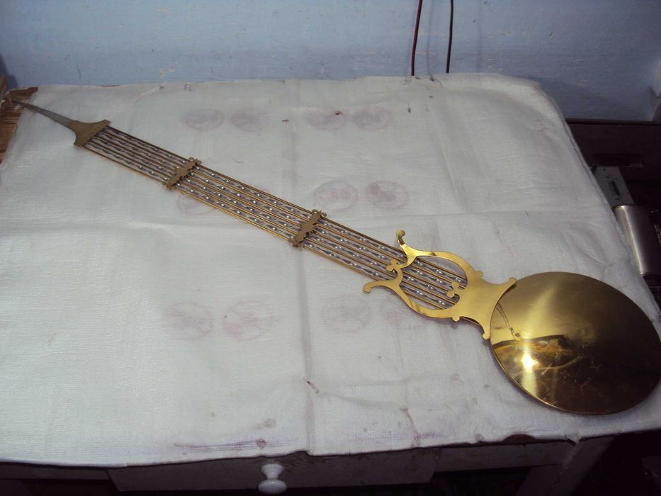 pendulă veche din alamă pentru ceas de podea,lungimea de 104 cm