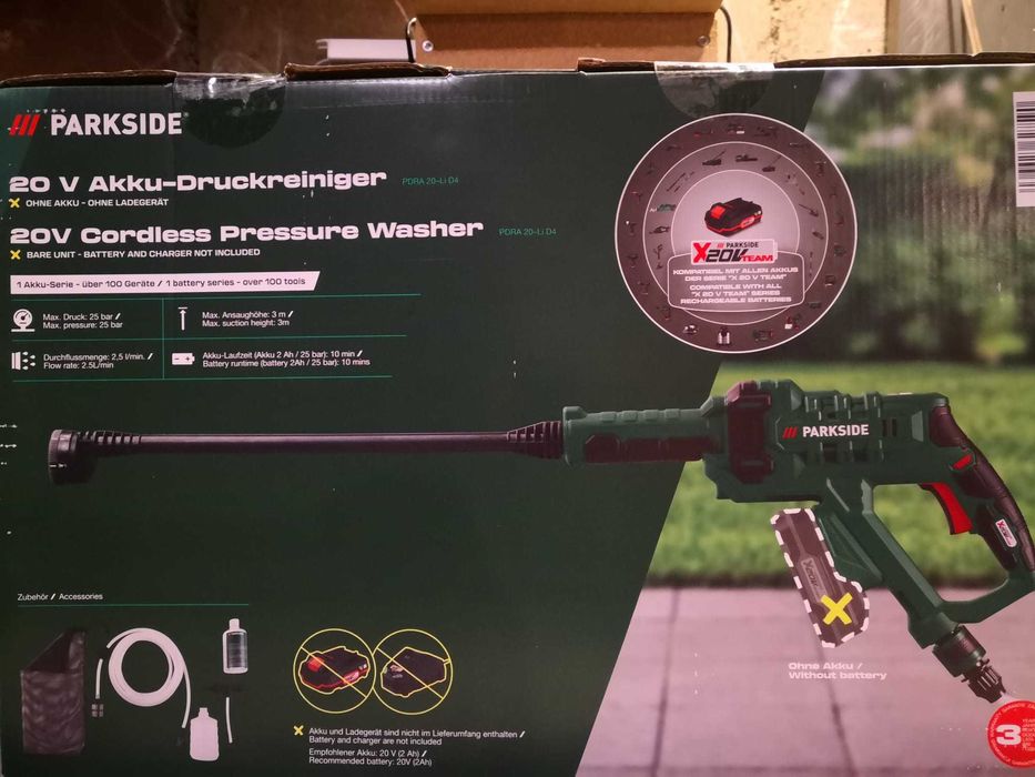 pistol / lance parkside de spalat cu presiune X20v Team nou garantie
