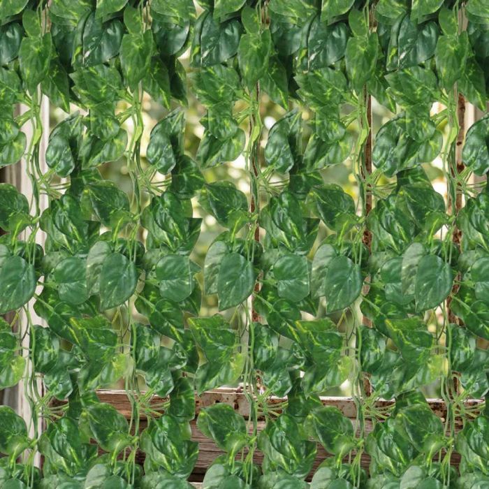 Комплект 5 бр. изкуствен бръшлян обща дължина 11.5 м – реалистична висяща декорация за стена, балкон и градина