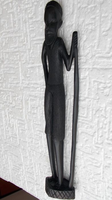 statueta unicat sculptura lemn abanos 37cm arta africana colectie