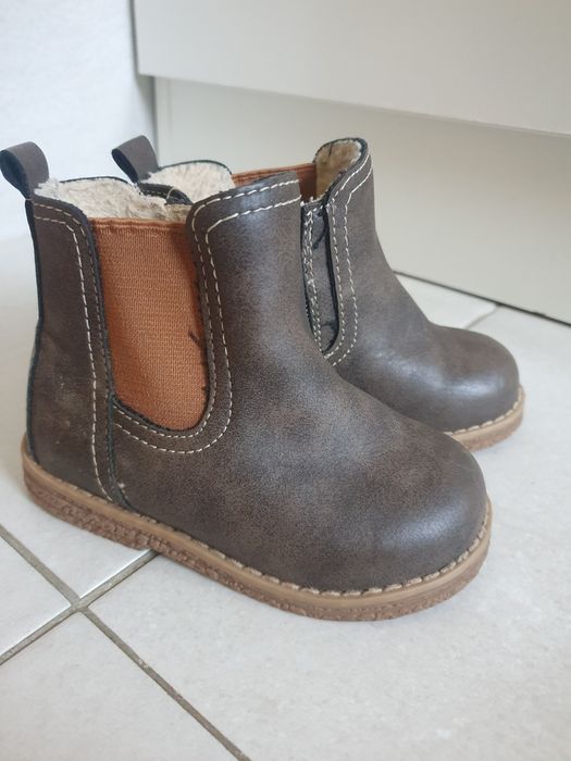 Ghete ghetute botine copii piele maro marimea 21