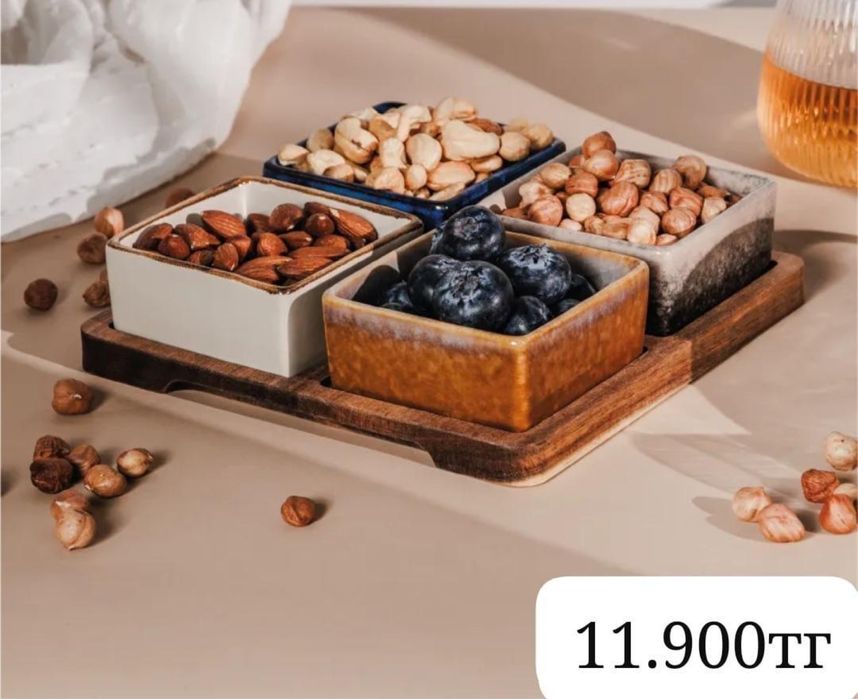 РЕСТОРАНДЫҚ менажница, ағаш + премиум керамика