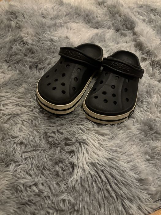 crocs albi cu negru originali