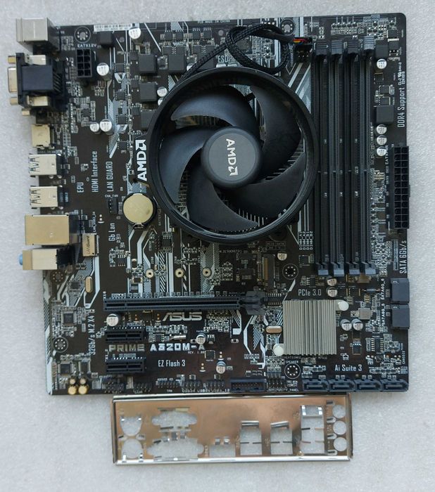 KIT AMD Ryzen 5 2400G, 3.9 GHz + ASUS PRIME A320M-A + Cooler AMD