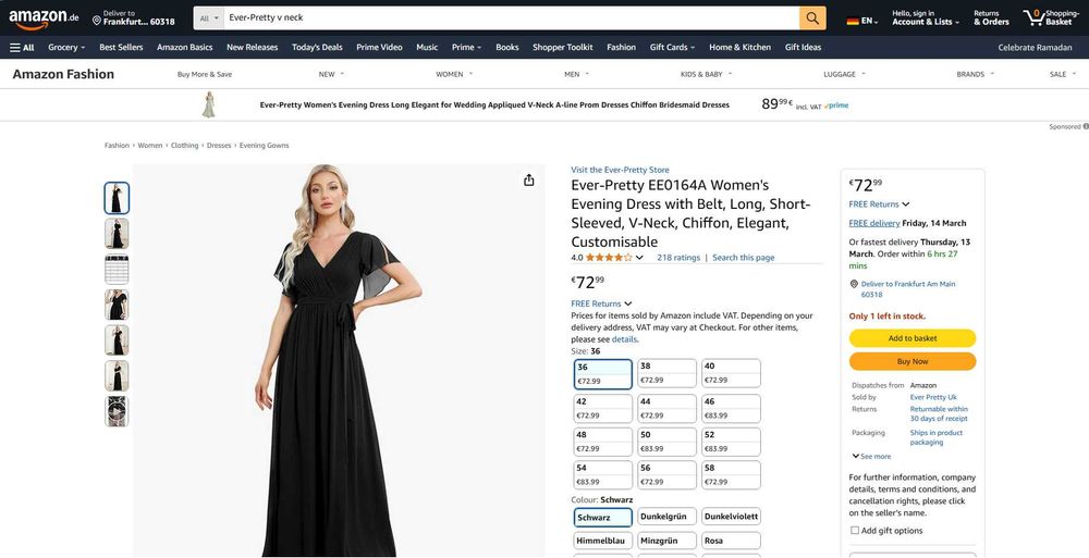 Rochie V neck de seara eleganta, Black, dantela, REDUSA de la 350RON