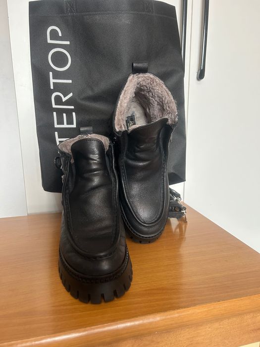 ботинки черные кожаные