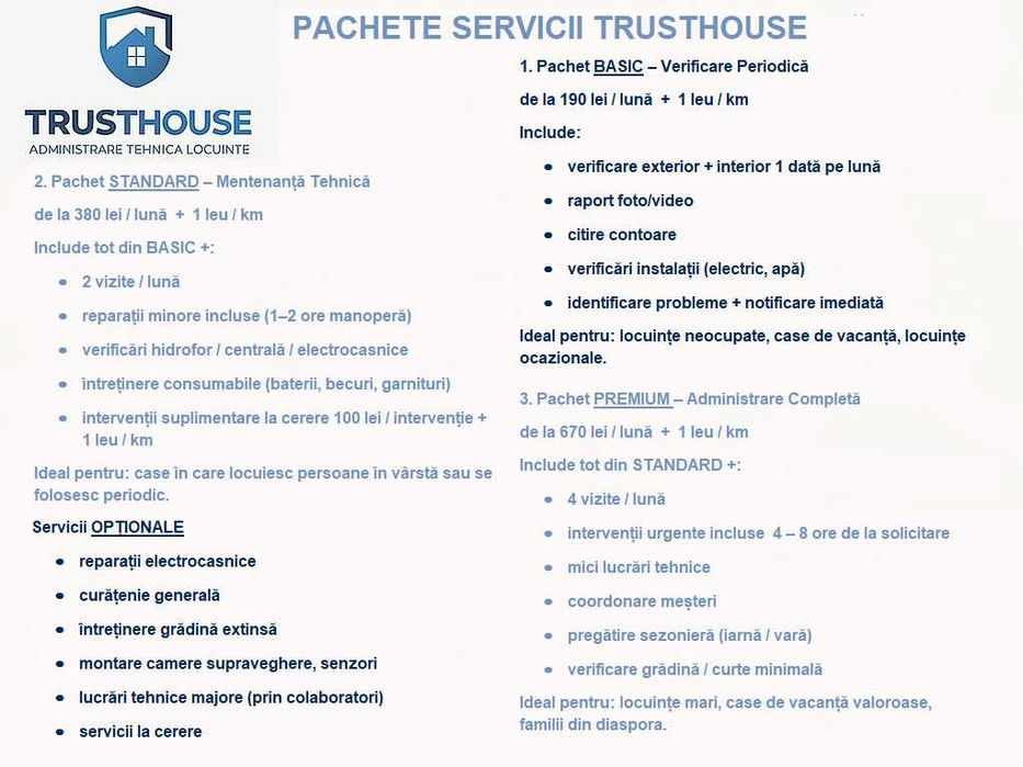 Management mentenanță întreținere clădiri rezidențiale spații comerciale HoReCa și facilități industriale