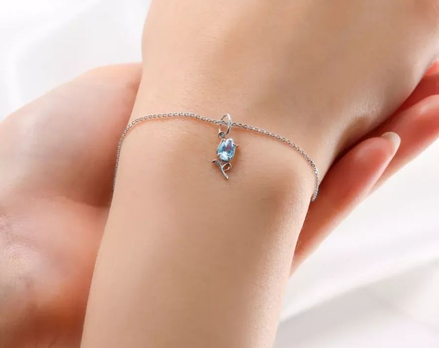 Кулон Серебро 925. Голубой Топаз.