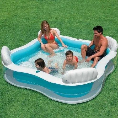 Надуваем басейн Swim Centre INTEX, 229 х 66 см, 4 седалки, PVC, безопа