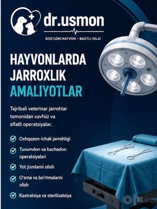 Sifatli veterinariya xizmati 24/7