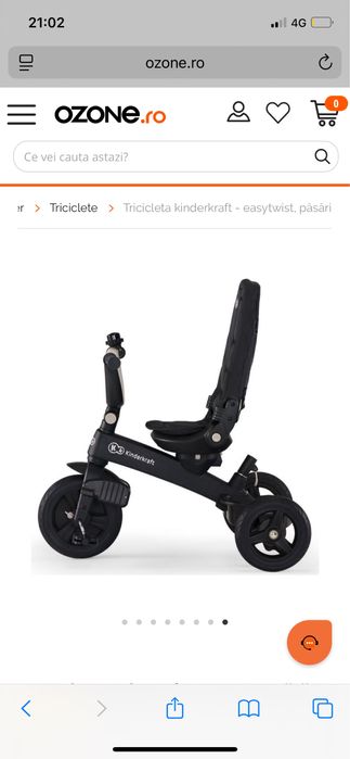 Vand tricicleta Kinderkraft 4 in 1 rotativa cu pozitie de somn