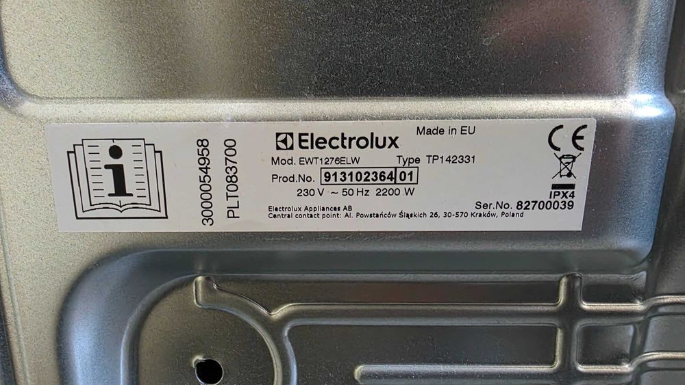 Пералня Electrolux EWT1276ELW за части