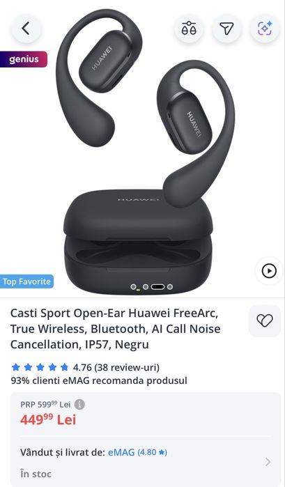 Casti Huawei FreeArc - sigilate