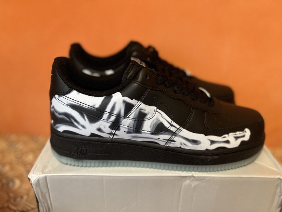 Nike Air Force 1, marime 38,39, 40,41,42,43 Skeleton Negru