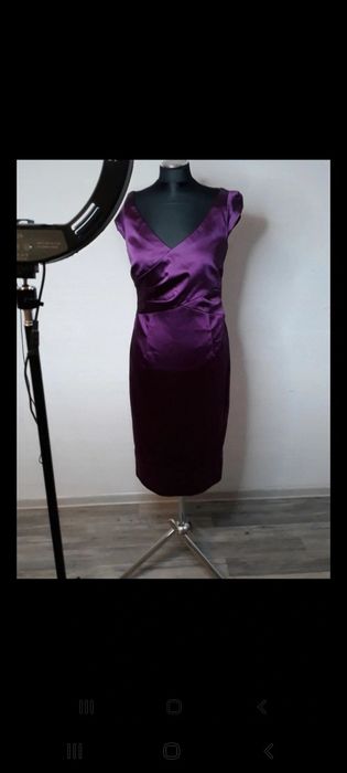 Rochie din satin mov, marimea 38