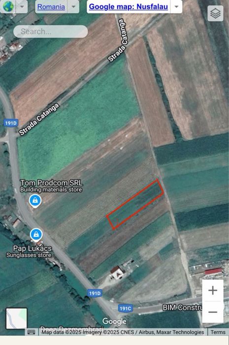 Teren intravilan 3.250 mp – 36 m front – Nușfalău, Catanga / DN 1C