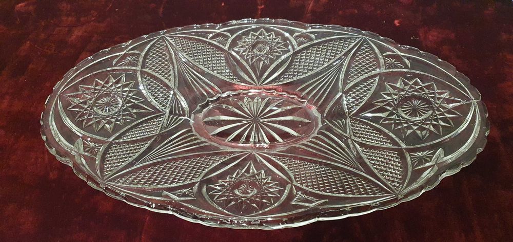 Стъклено ретро плато, елипса