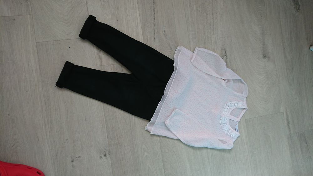 Bluză/cămășuță, pantaloni negri ,2 ani, 86-92 cm