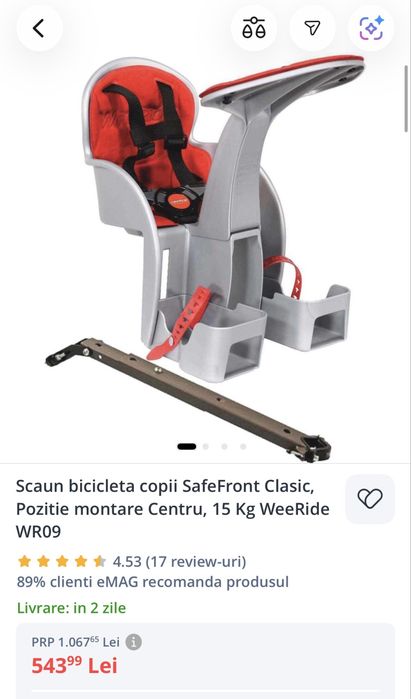 Scaun copil bicicleta - WeeRide