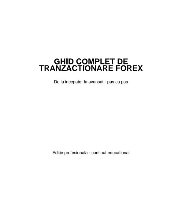Ghid de tranzactionare Forex/Crypto Pas cu pas