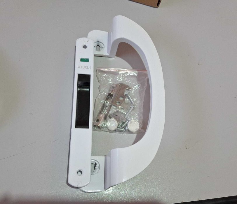 Set maner cu inchidere pentru usa glisanta, alb