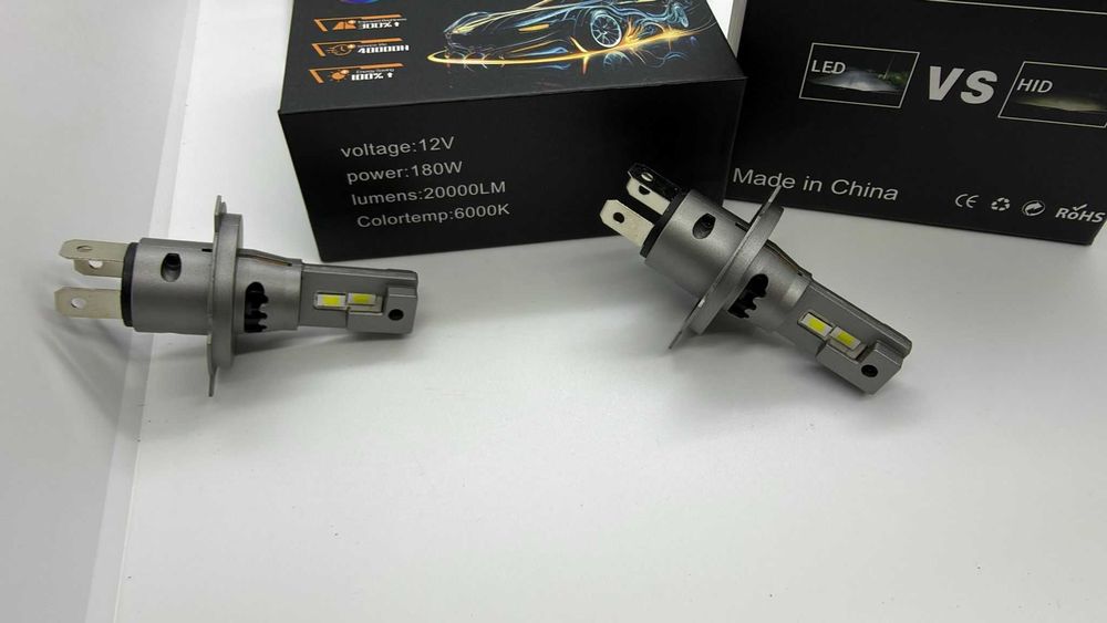 Set 2 Becuri LED H4, 180W, 20000lm, 12V, 6000K