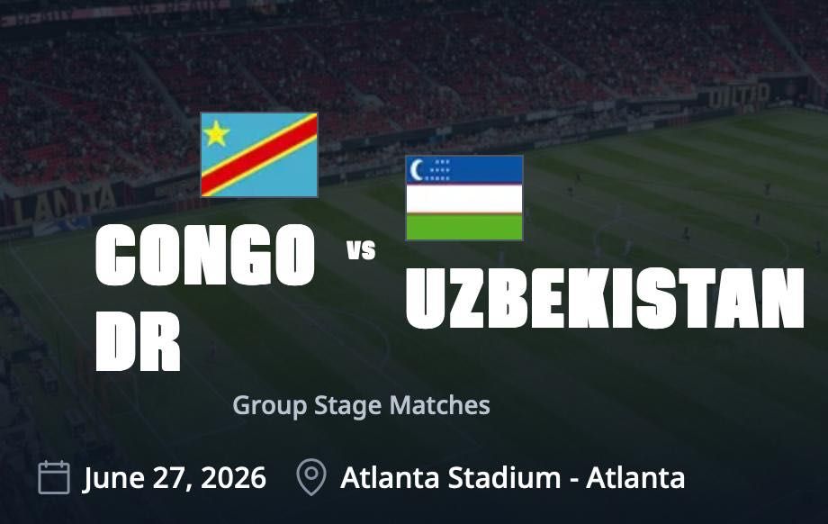 FIFA Jahon Chempionati 2026 Bilet O'zbekiston barcha 3 ta  o'yiniga