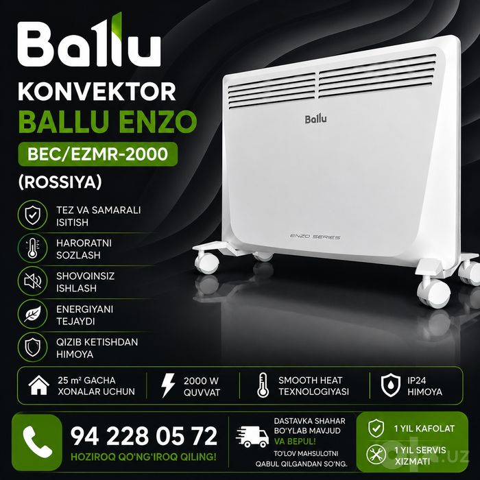 Konvektor Ballu / Kamin / AIWA / Infraqizil isitgich / Opel / Electrol