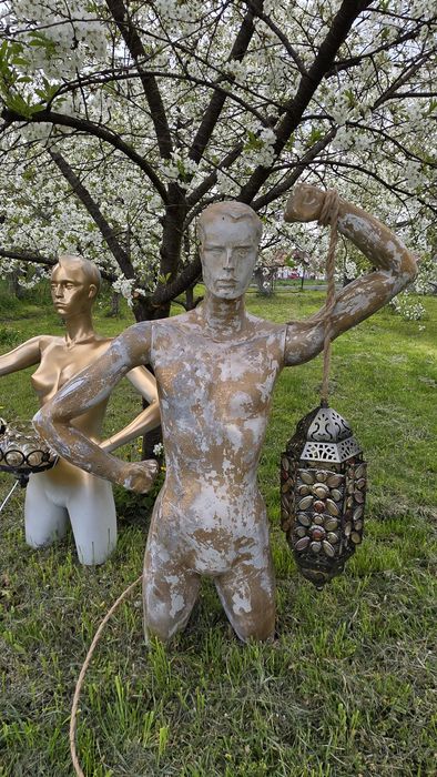 Set statuete lampadar felinar