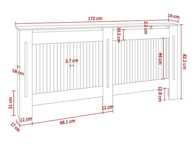 Panou decorativ- Masca calorifer, lemn MDF alb lucios S,M,L,XL