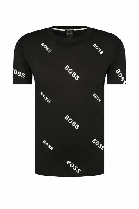 мъжка тениска BOSS – черна с принт лого