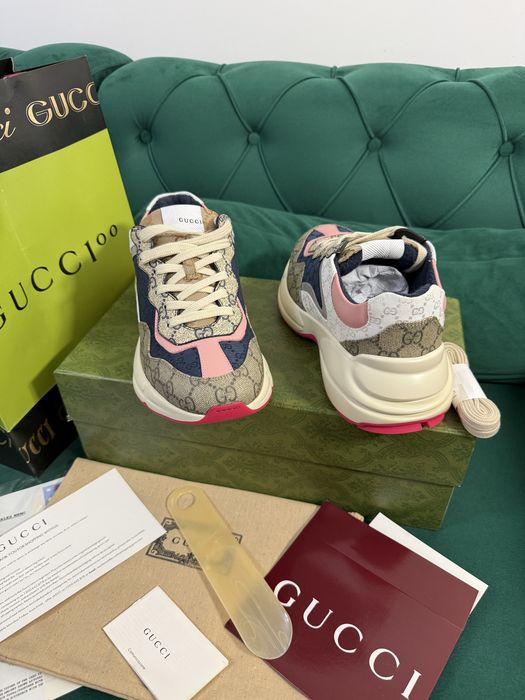 Adidasi Gucci piele naturala 100% Full Box colectie noua