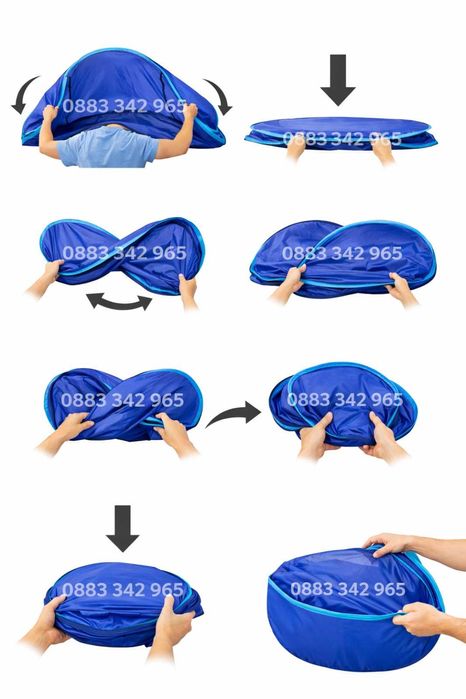 НОВА! Плажна палатка тента саморазгъваща Pop-up 180x125x83см
